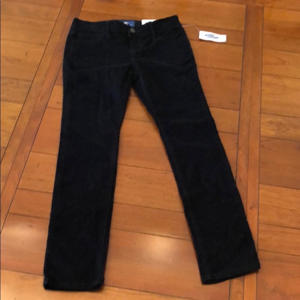 Girls Black Velvet Skinny Jeans Pants